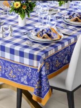 🌼 Williams Sonoma Gingham Floral Tablecloth – NWOT 🌼